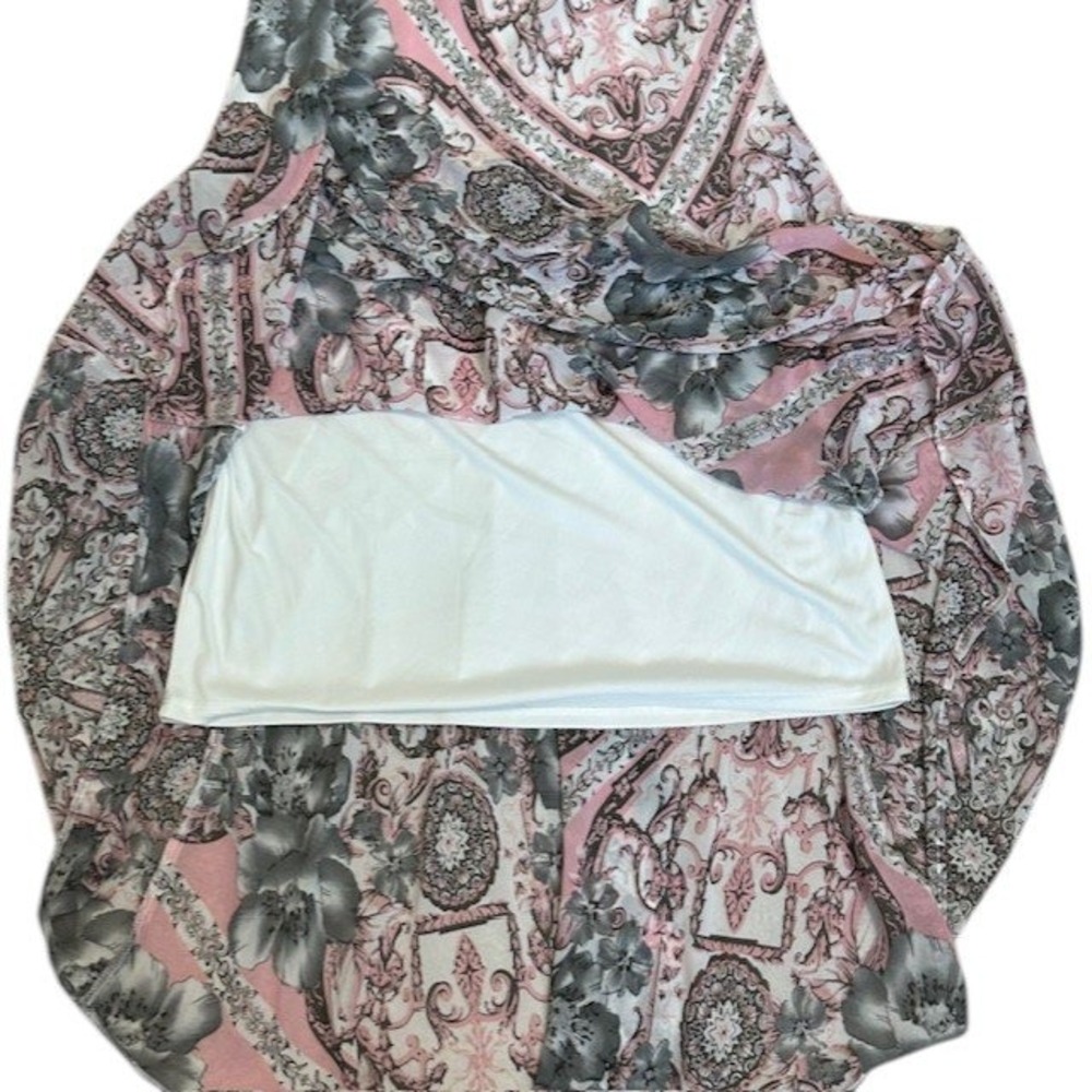 Robbie Bee Pink Floral Paisley Maxi Dress Sleeveless Boho Size 14 - Picture 9 of 12